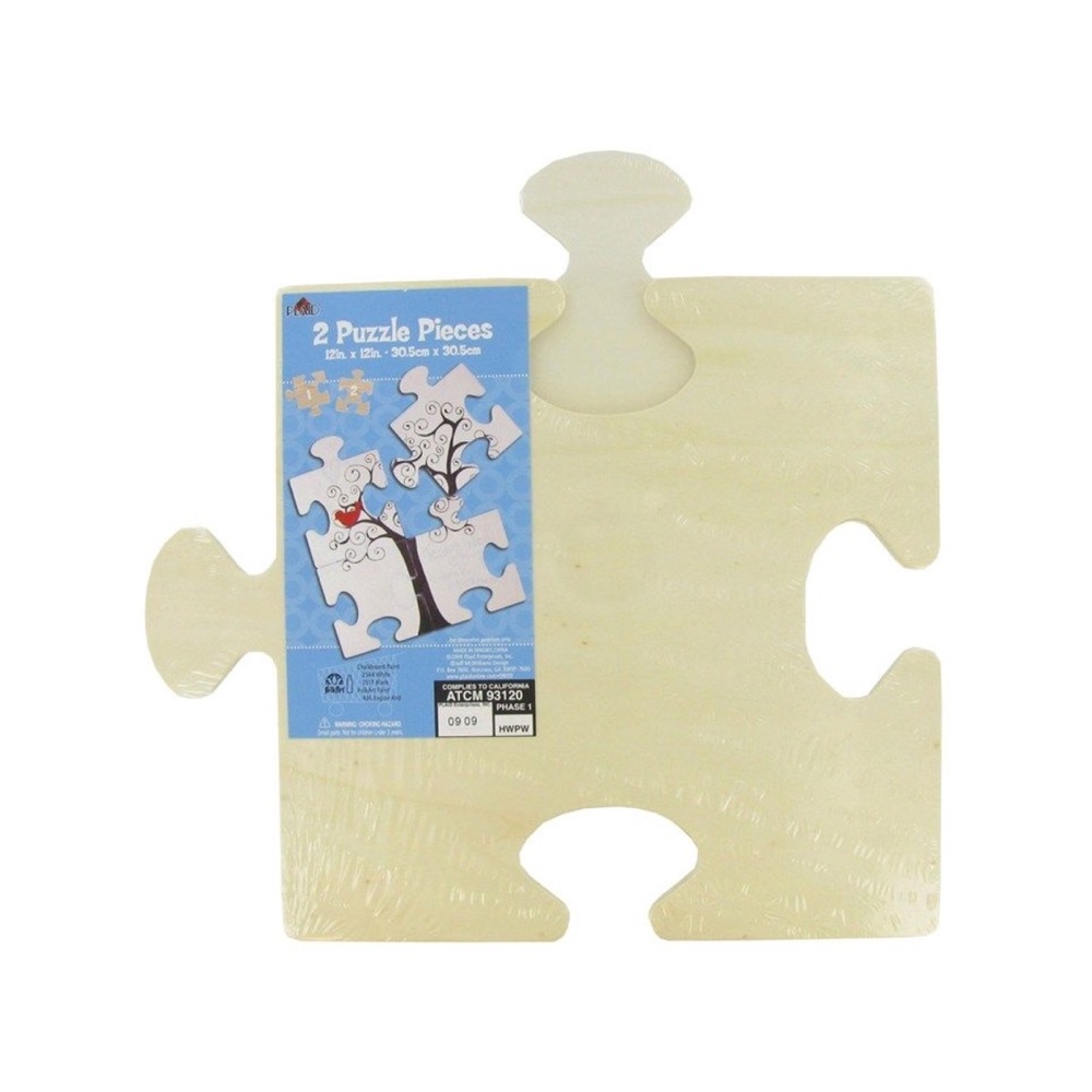 4pc. Wood Puzzle Pieces Wall Decor